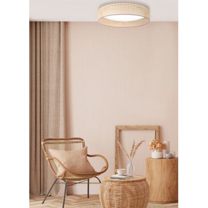 Duolla - LED Ceiling light ROLLER LED/24W/230V d. 45 cm rattan
