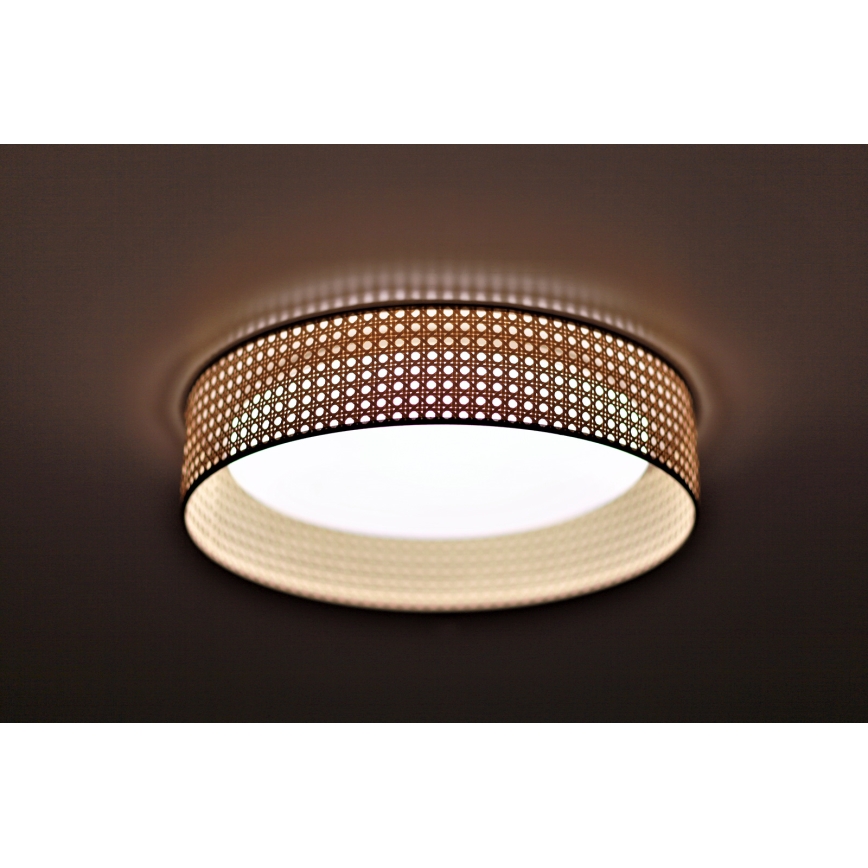 Duolla - LED Ceiling light ROLLER LED/24W/230V d. 45 cm rattan
