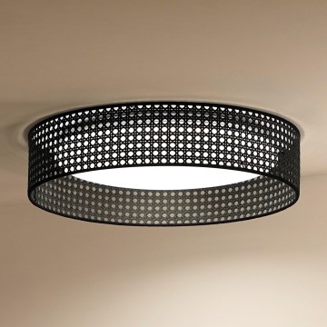 Duolla - LED Ceiling light ROLLER RATTAN LED/24W/230V d. 45 cm black