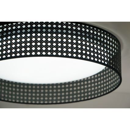 Duolla - LED Ceiling light ROLLER RATTAN LED/24W/230V d. 45 cm black