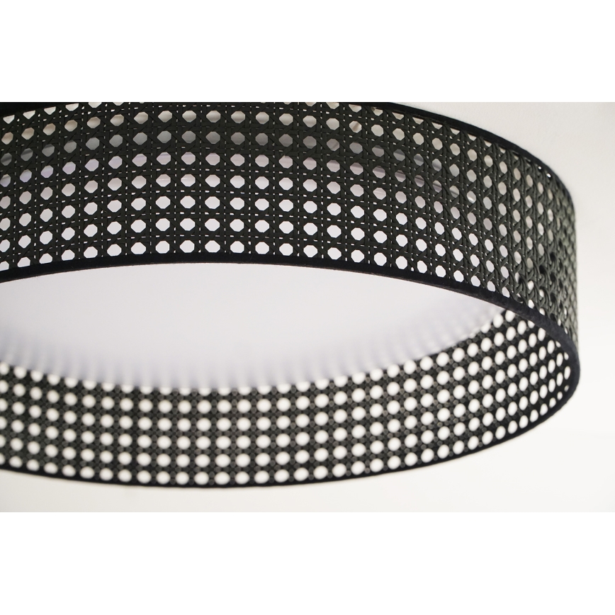 Duolla - LED Ceiling light ROLLER RATTAN LED/24W/230V d. 45 cm black