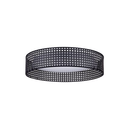 Duolla - LED Ceiling light ROLLER RATTAN LED/24W/230V d. 45 cm black