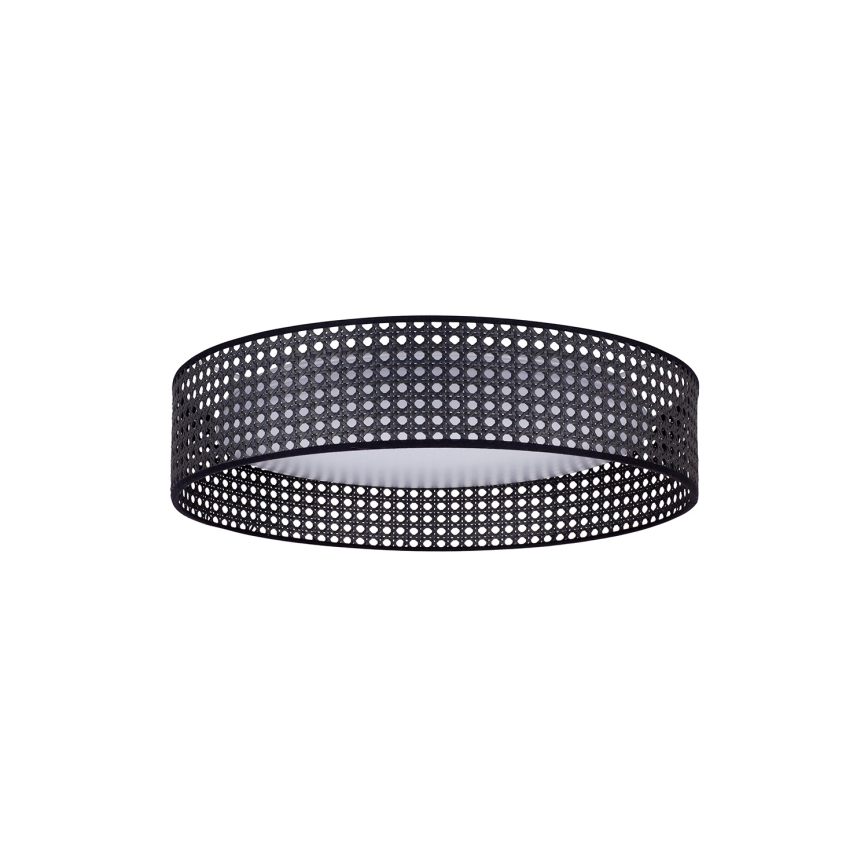 Duolla - LED Ceiling light ROLLER RATTAN LED/24W/230V d. 45 cm black
