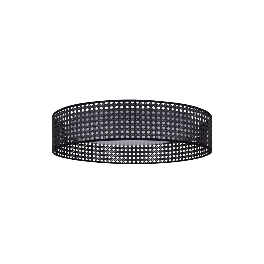 Duolla - LED Ceiling light ROLLER RATTAN LED/24W/230V d. 45 cm black