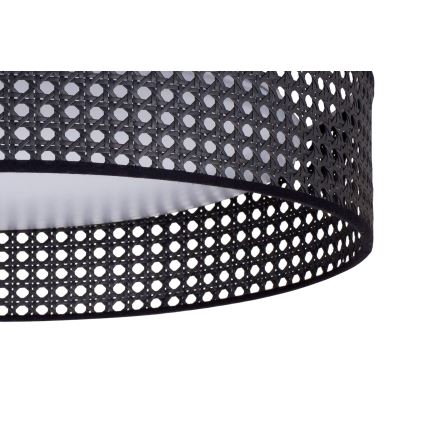 Duolla - LED Ceiling light ROLLER RATTAN LED/24W/230V d. 45 cm black