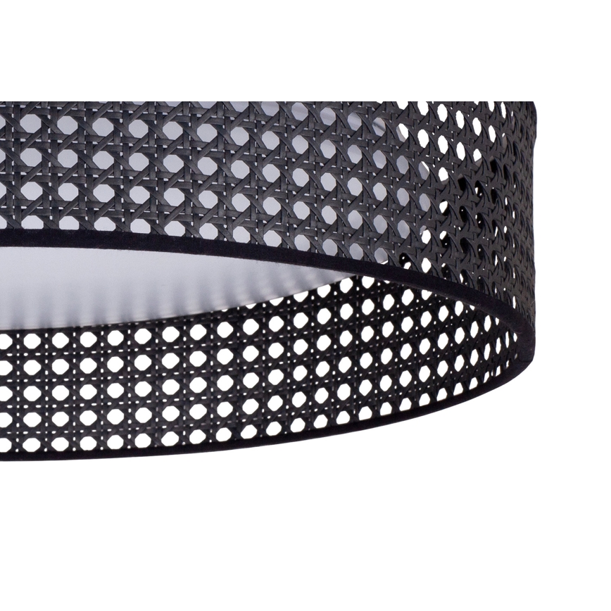 Duolla - LED Ceiling light ROLLER RATTAN LED/24W/230V d. 45 cm black