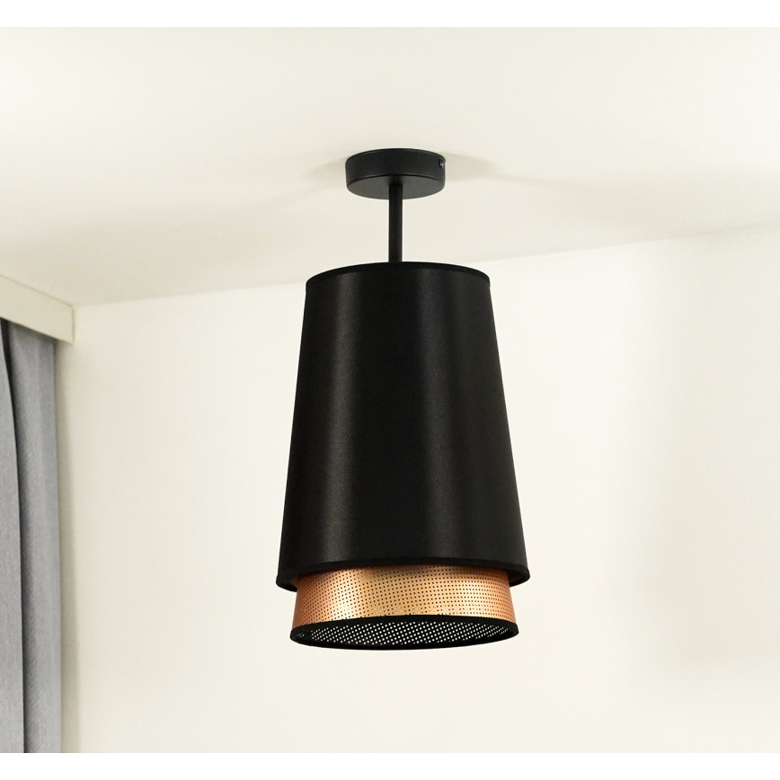 Duolla - Surface-mounted chandelier BELL SHINY 1xE27/15W/230V d. 25 cm black/copper