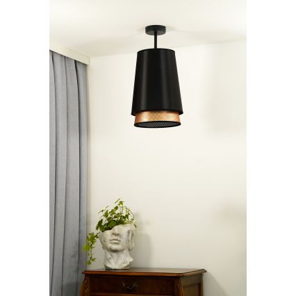 Duolla - Surface-mounted chandelier BELL SHINY 1xE27/15W/230V d. 25 cm black/copper