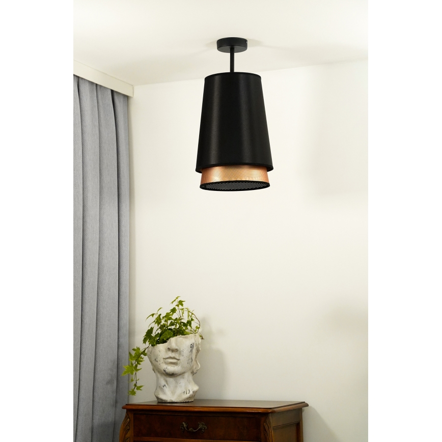 Duolla - Surface-mounted chandelier BELL SHINY 1xE27/15W/230V d. 25 cm black/copper