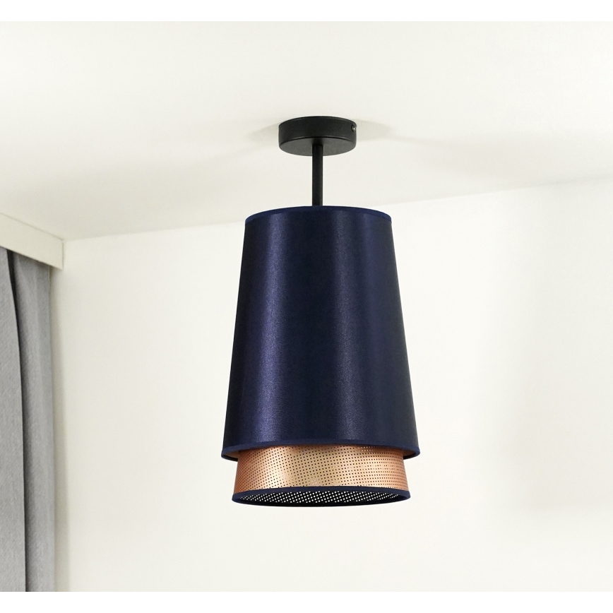 Duolla - Surface-mounted chandelier BELL SHINY 1xE27/15W/230V d. 25 cm blue/copper