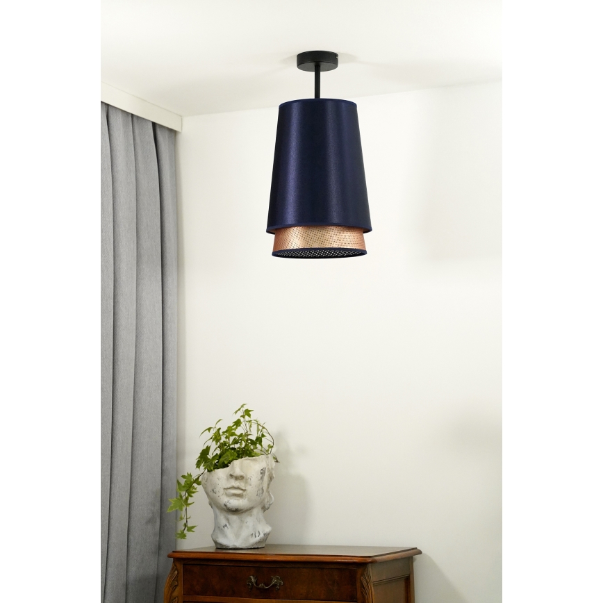 Duolla - Surface-mounted chandelier BELL SHINY 1xE27/15W/230V d. 25 cm blue/copper