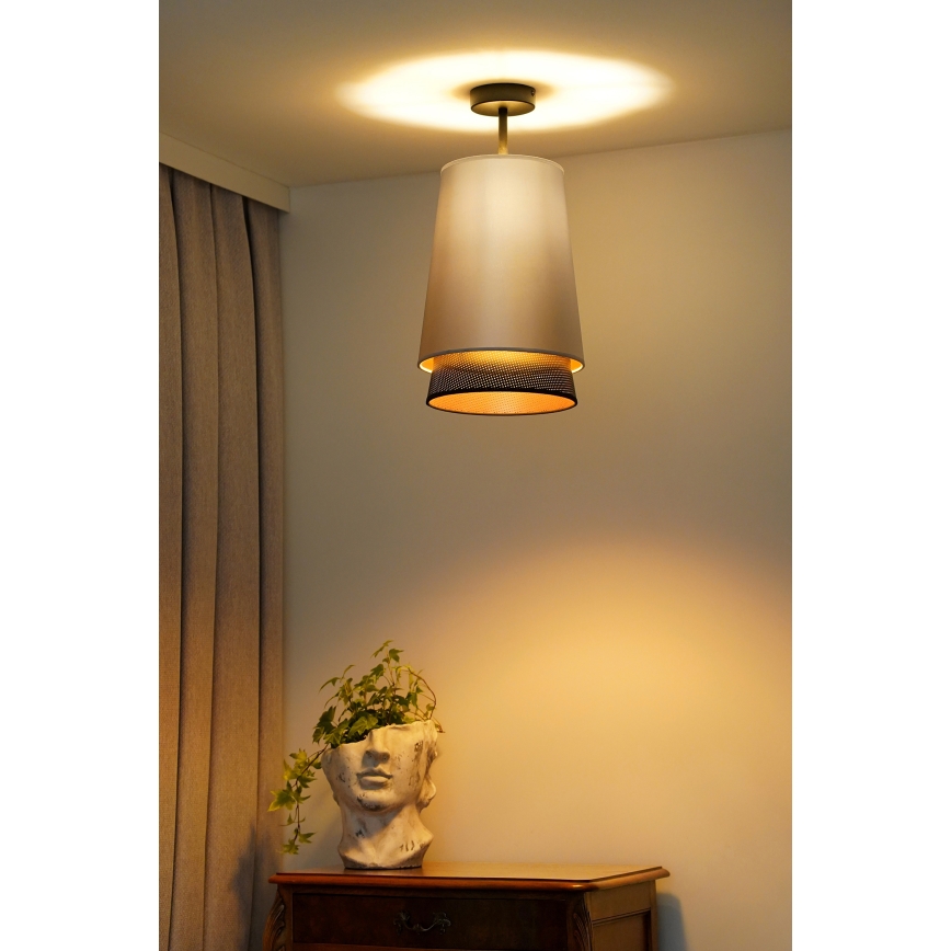 Duolla - Surface-mounted chandelier BELL SHINY 1xE27/15W/230V d. 25 cm silver/black