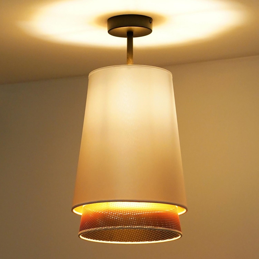 Duolla - Surface-mounted chandelier BELL SHINY 1xE27/15W/230V d. 25 cm white/copper