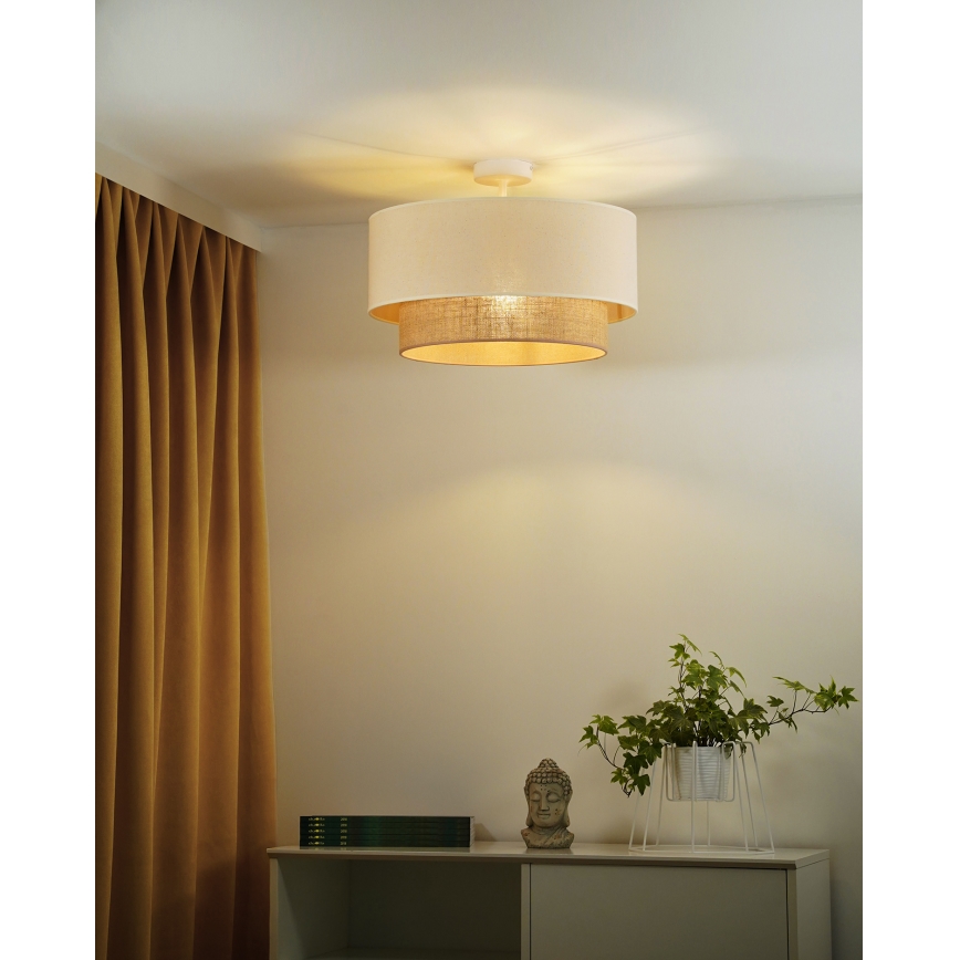 Duolla - Surface-mounted chandelier BOHO 1xE27/15W/230V d. 45 cm creamy/brown