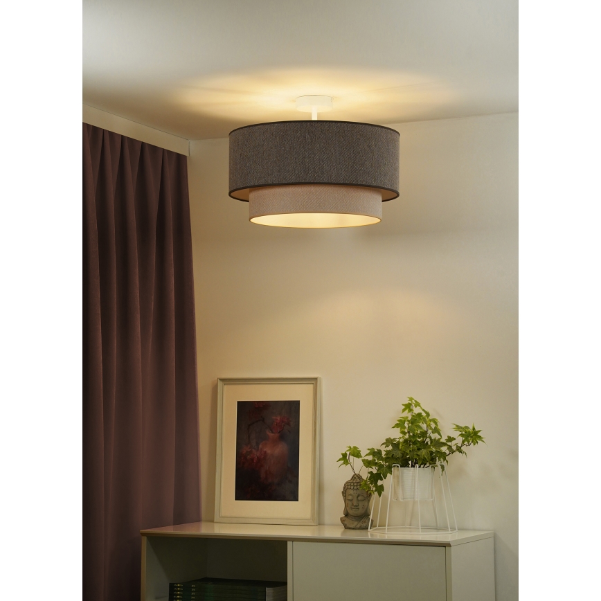 Duolla - Surface-mounted chandelier BOHO ECO RECYCLING 1xE27/15W/230V d. 45 cm brown/creamy
