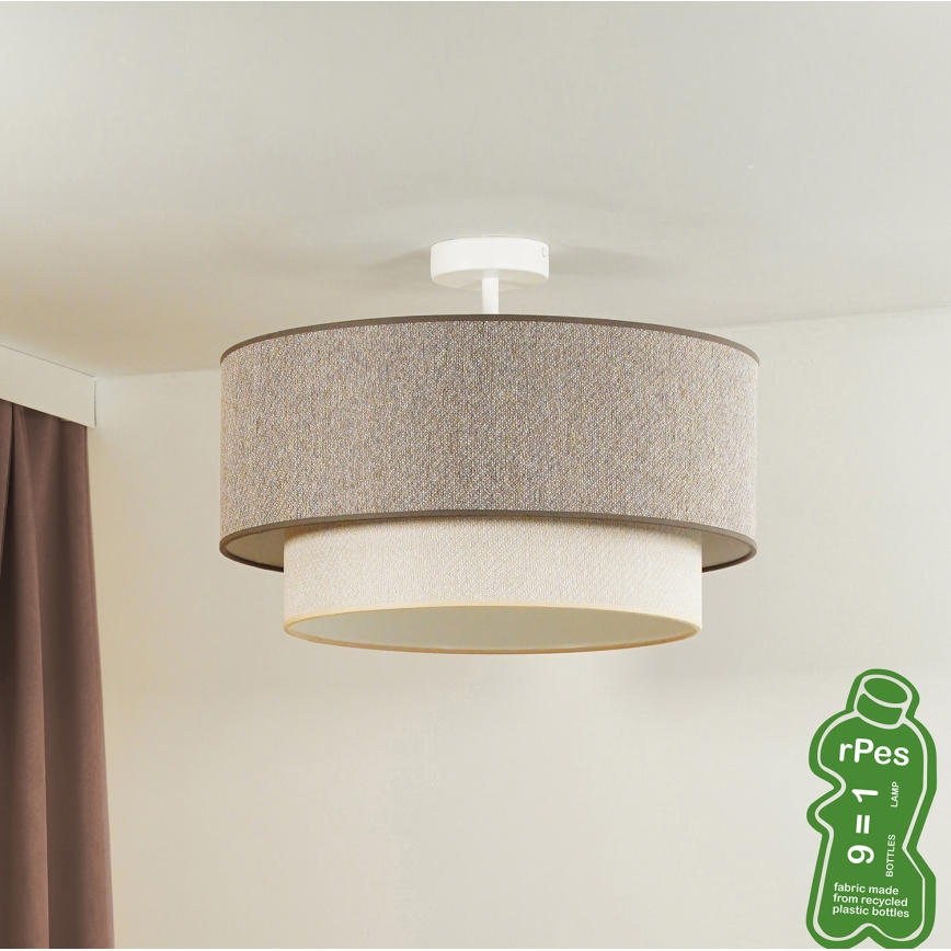 Duolla - Surface-mounted chandelier BOHO ECO RECYCLING 1xE27/15W/230V d. 45 cm brown/creamy