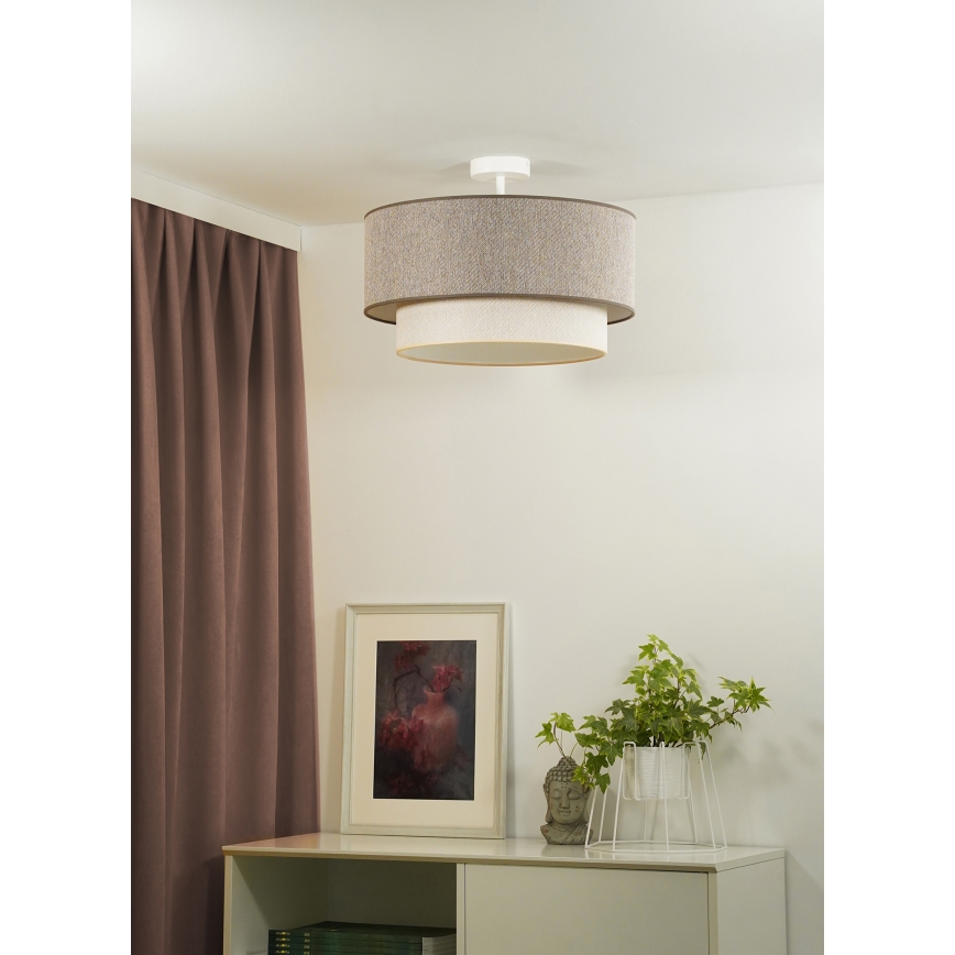 Duolla - Surface-mounted chandelier BOHO ECO RECYCLING 1xE27/15W/230V d. 45 cm brown/creamy