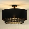Duolla - Surface-mounted chandelier BOHO RATTAN 1xE27/15W/230V d. 45 cm black