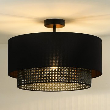 Duolla - Surface-mounted chandelier BOHO RATTAN 1xE27/15W/230V d. 45 cm black