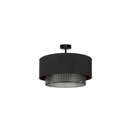 Duolla - Surface-mounted chandelier BOHO RATTAN 1xE27/15W/230V d. 45 cm black