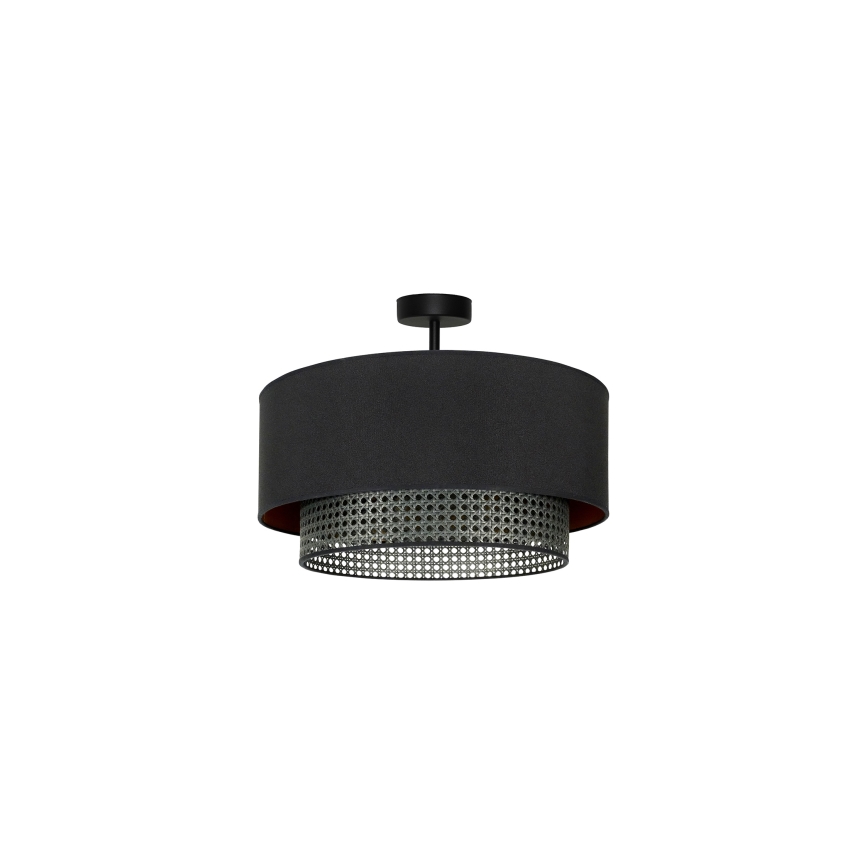 Duolla - Surface-mounted chandelier BOHO RATTAN 1xE27/15W/230V d. 45 cm black