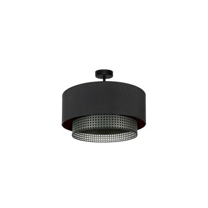 Duolla - Surface-mounted chandelier BOHO RATTAN 1xE27/15W/230V d. 45 cm black