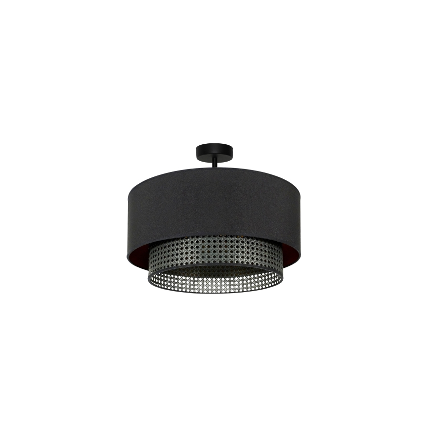 Duolla - Surface-mounted chandelier BOHO RATTAN 1xE27/15W/230V d. 45 cm black