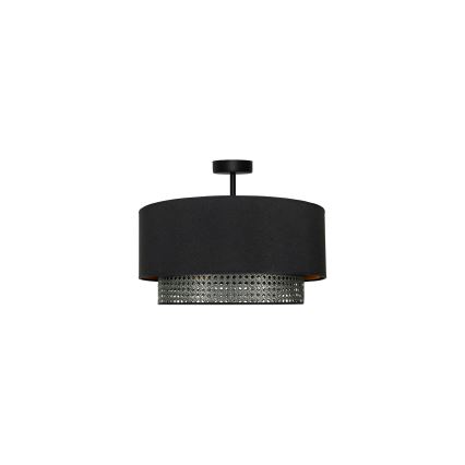 Duolla - Surface-mounted chandelier BOHO RATTAN 1xE27/15W/230V d. 45 cm black