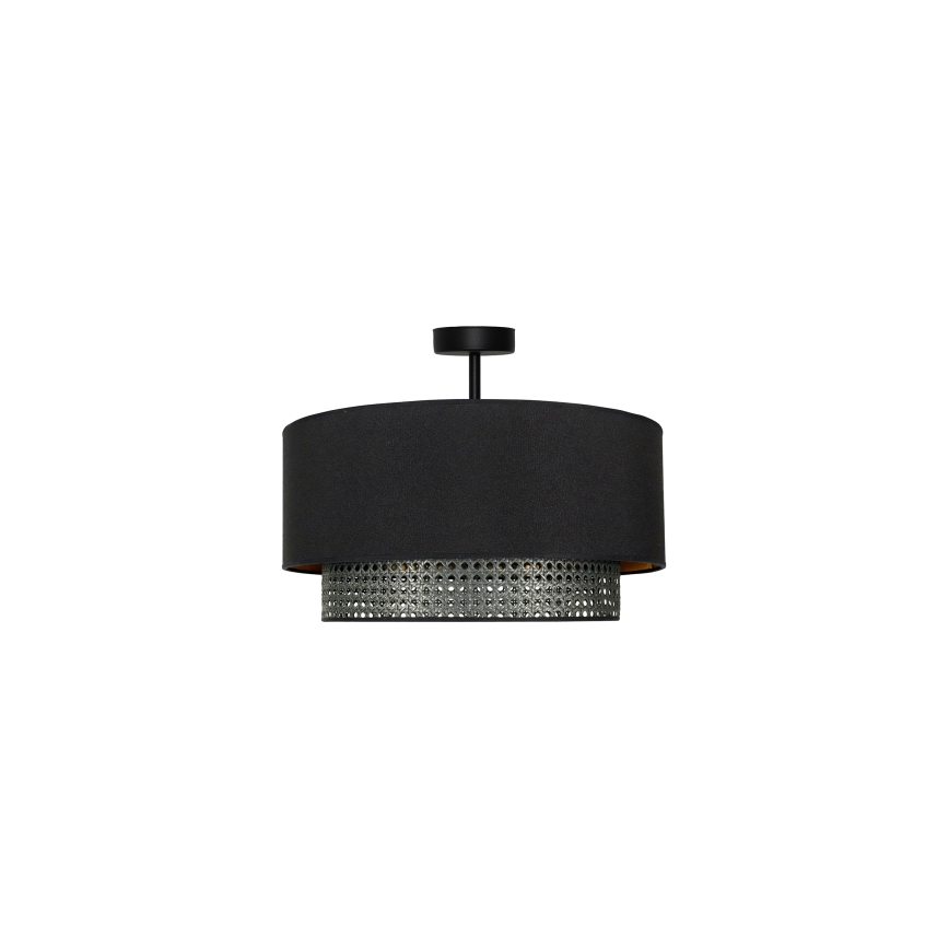 Duolla - Surface-mounted chandelier BOHO RATTAN 1xE27/15W/230V d. 45 cm black