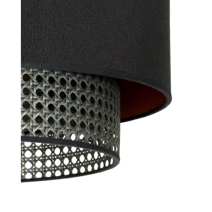 Duolla - Surface-mounted chandelier BOHO RATTAN 1xE27/15W/230V d. 45 cm black