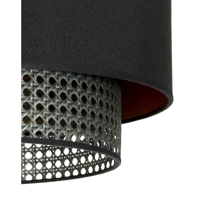 Duolla - Surface-mounted chandelier BOHO RATTAN 1xE27/15W/230V d. 45 cm black