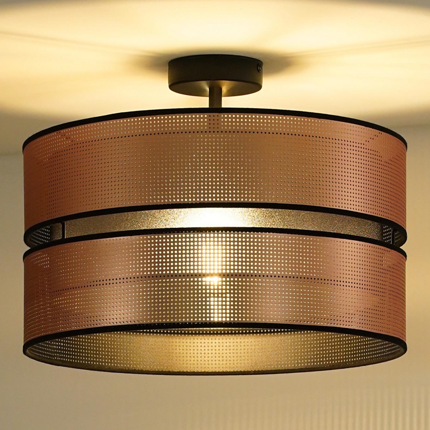 Duolla - Surface-mounted chandelier COPPER SHINY 1xE27/15W/230V d. 40 cm copper/black