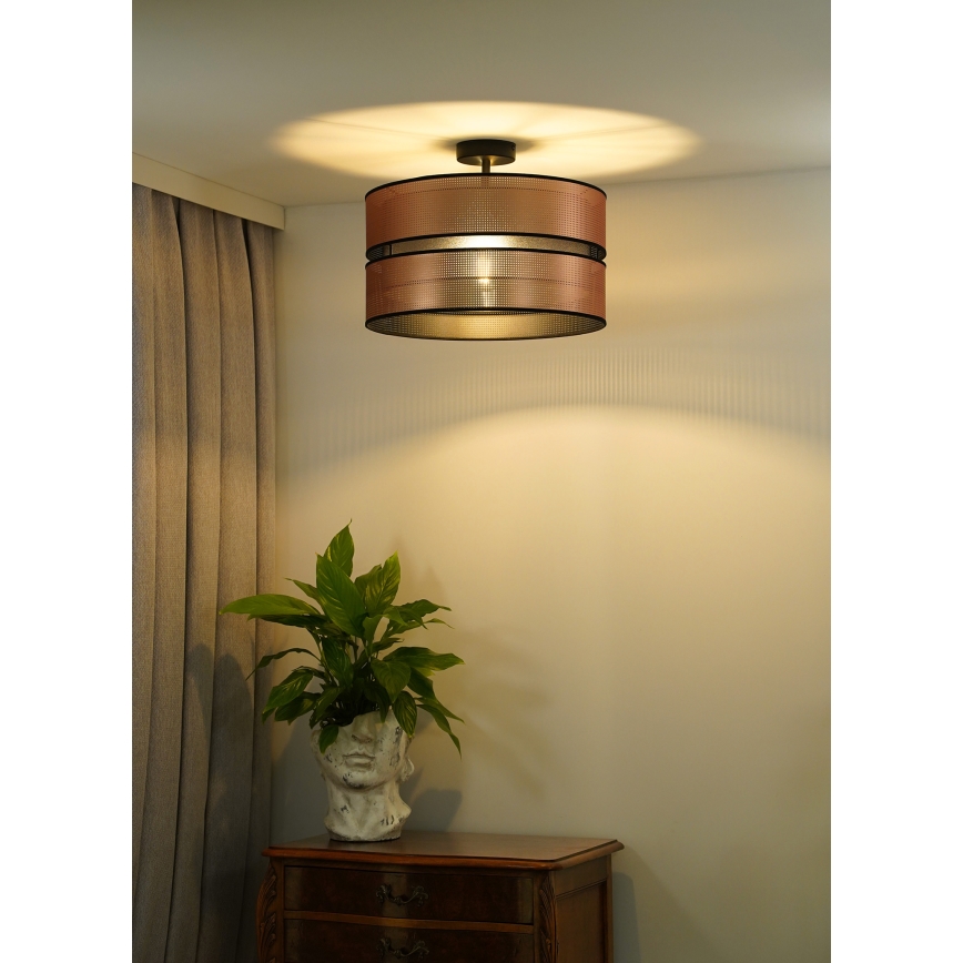 Duolla - Surface-mounted chandelier COPPER SHINY 1xE27/15W/230V d. 40 cm copper/black