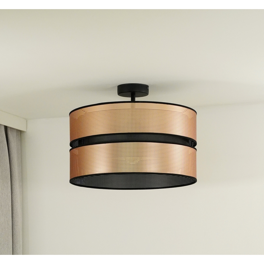 Duolla - Surface-mounted chandelier COPPER SHINY 1xE27/15W/230V d. 40 cm copper/black