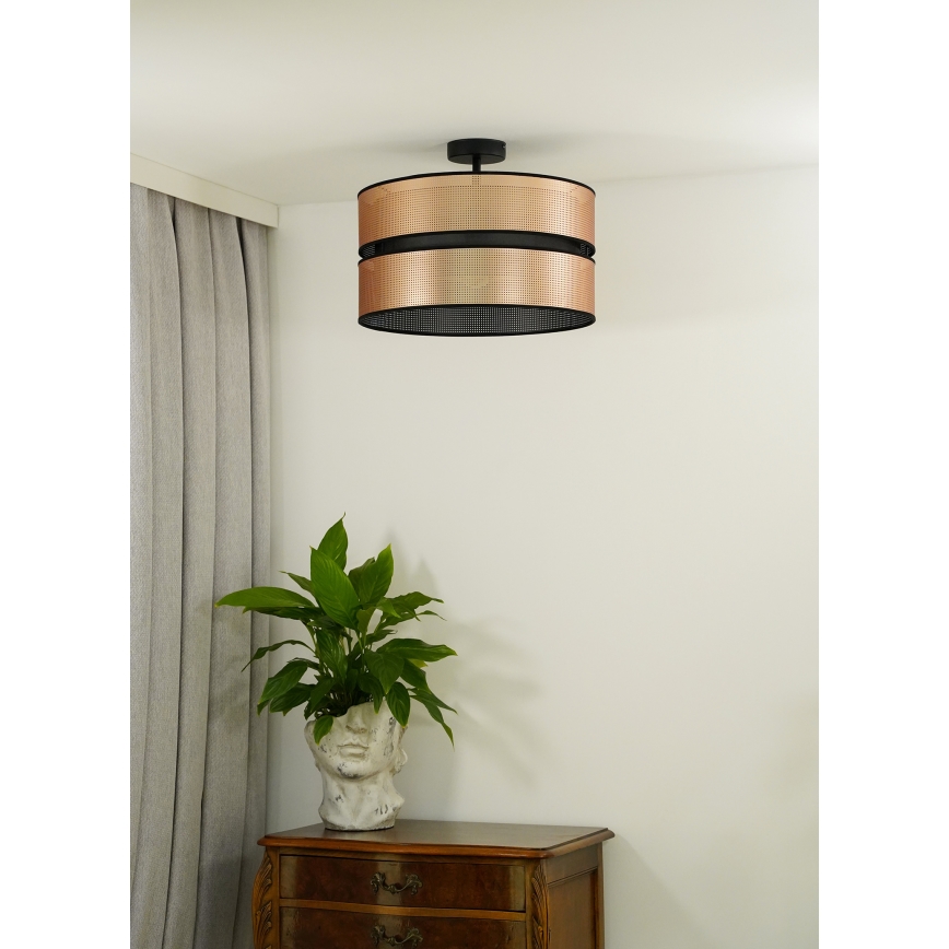 Duolla - Surface-mounted chandelier COPPER SHINY 1xE27/15W/230V d. 40 cm copper/black