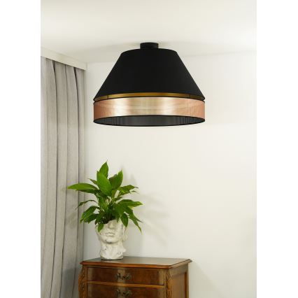 Duolla - Surface-mounted chandelier COPPER SHINY 1xE27/15W/230V d. 60 cm black/copper