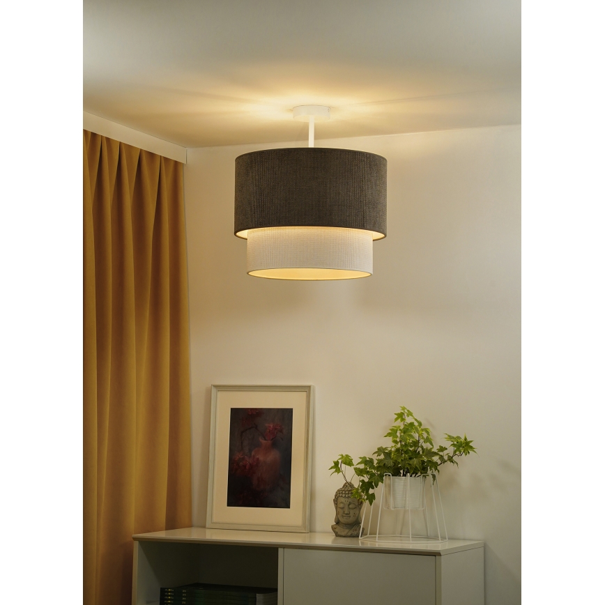 Duolla - Surface-mounted chandelier CORDUROY 1xE27/15W/230V d. 40 cm brown/creamy