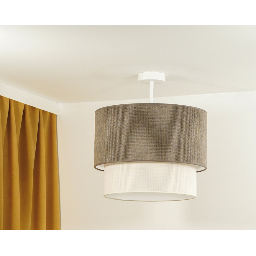 Duolla - Surface-mounted chandelier CORDUROY 1xE27/15W/230V d. 40 cm brown/creamy