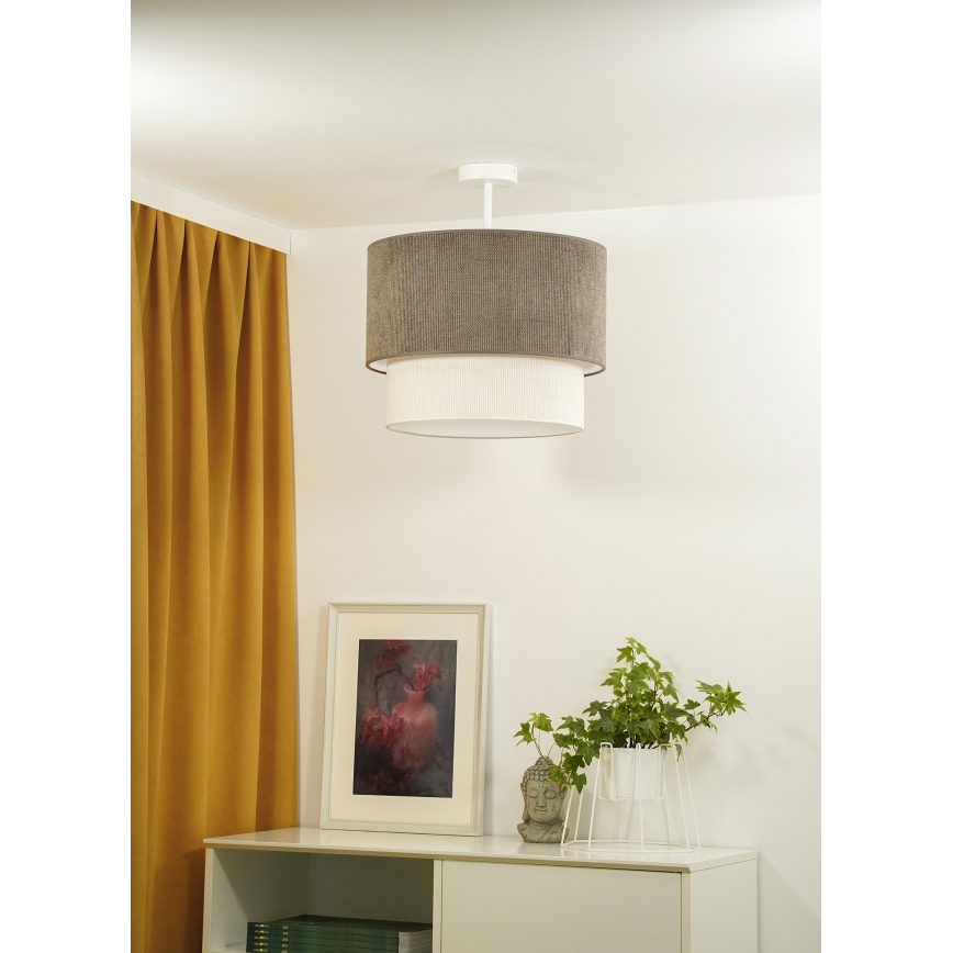Duolla - Surface-mounted chandelier CORDUROY 1xE27/15W/230V d. 40 cm brown/creamy