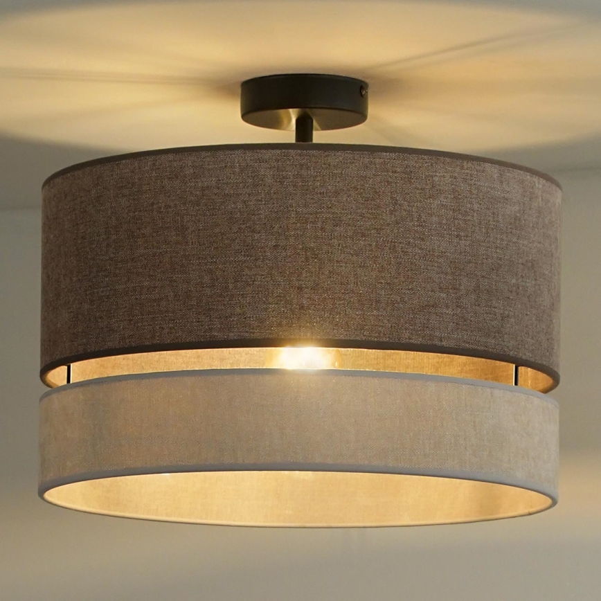 Duolla - Surface-mounted chandelier DOUBLE 1xE27/15W/230V d. 40 cm brown/grey