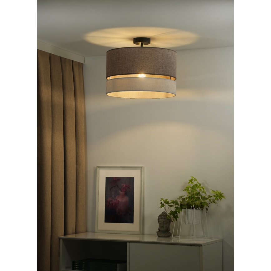 Duolla - Surface-mounted chandelier DOUBLE 1xE27/15W/230V d. 40 cm brown/grey