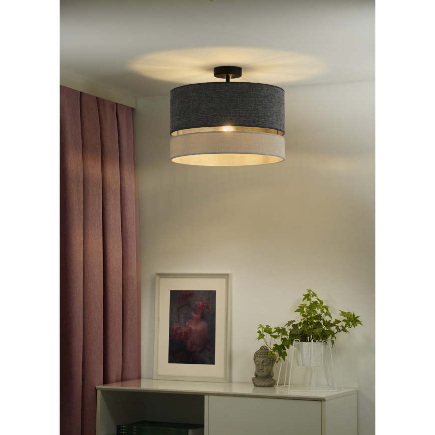 Duolla - Surface-mounted chandelier DOUBLE 1xE27/15W/230V d. 40 cm grey