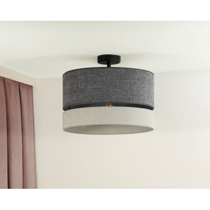 Duolla - Surface-mounted chandelier DOUBLE 1xE27/15W/230V d. 40 cm grey