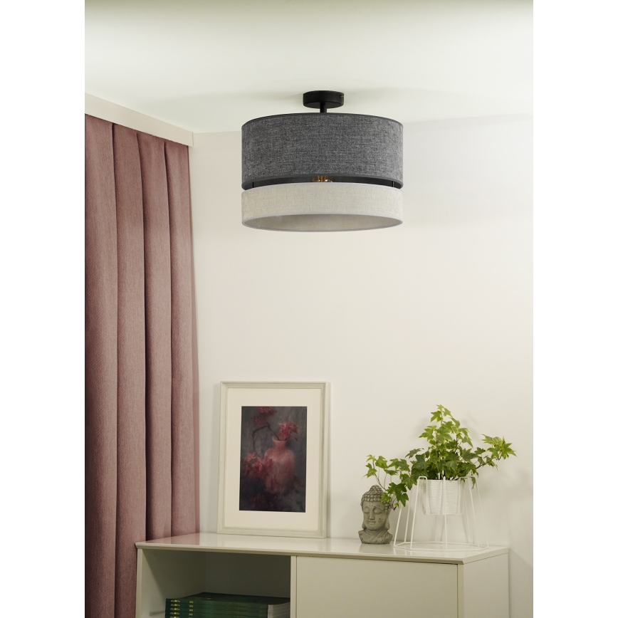 Duolla - Surface-mounted chandelier DOUBLE 1xE27/15W/230V d. 40 cm grey