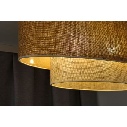 Duolla - Surface-mounted chandelier DOUBLE OVAL YUTE 2xE27/15W/230V brown/creamy