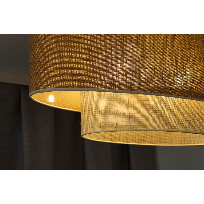 Duolla - Surface-mounted chandelier DOUBLE OVAL YUTE 2xE27/15W/230V brown/creamy
