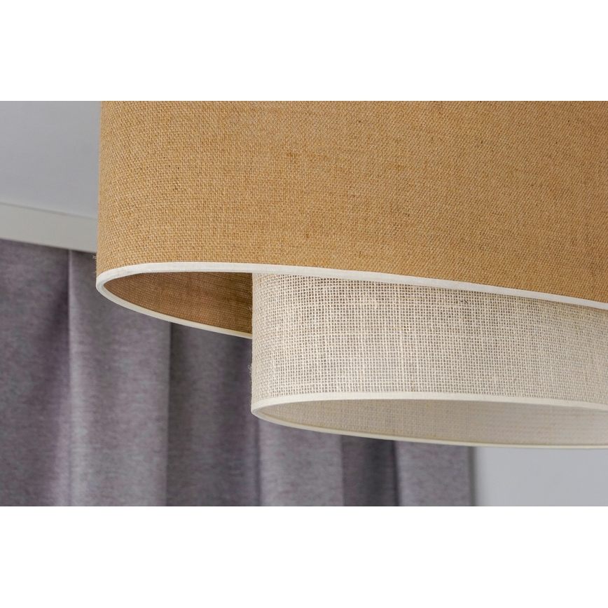 Duolla - Surface-mounted chandelier DOUBLE OVAL YUTE 2xE27/15W/230V brown/creamy