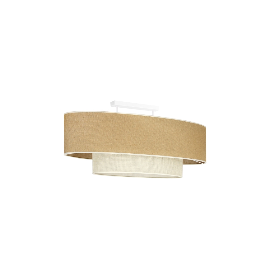 Duolla - Surface-mounted chandelier DOUBLE OVAL YUTE 2xE27/15W/230V brown/creamy