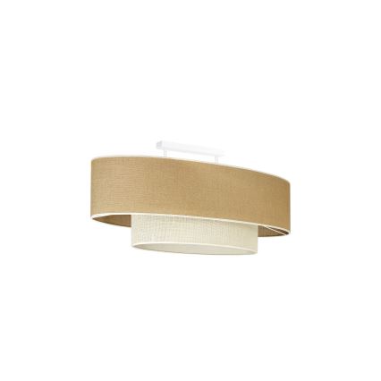 Duolla - Surface-mounted chandelier DOUBLE OVAL YUTE 2xE27/15W/230V brown/creamy