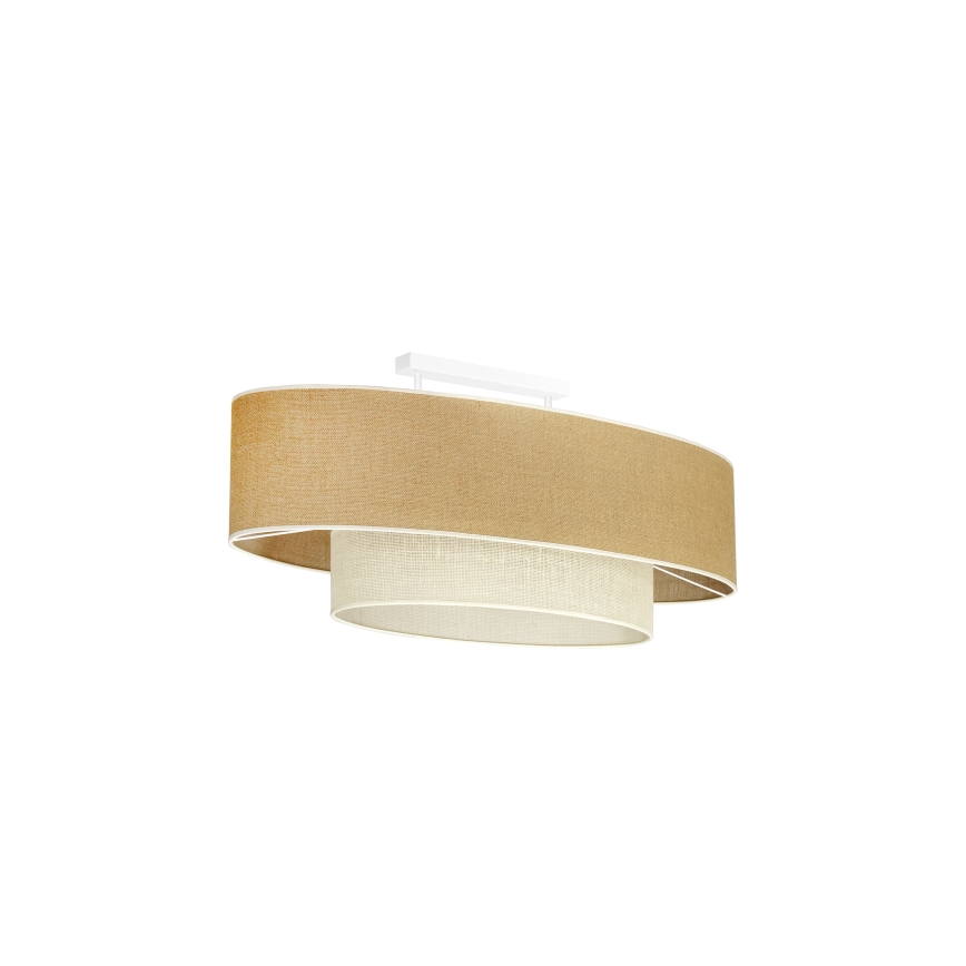 Duolla - Surface-mounted chandelier DOUBLE OVAL YUTE 2xE27/15W/230V brown/creamy